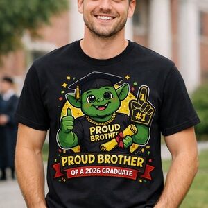 Proud Brother 2026 Graduate Graphic Tee - Black